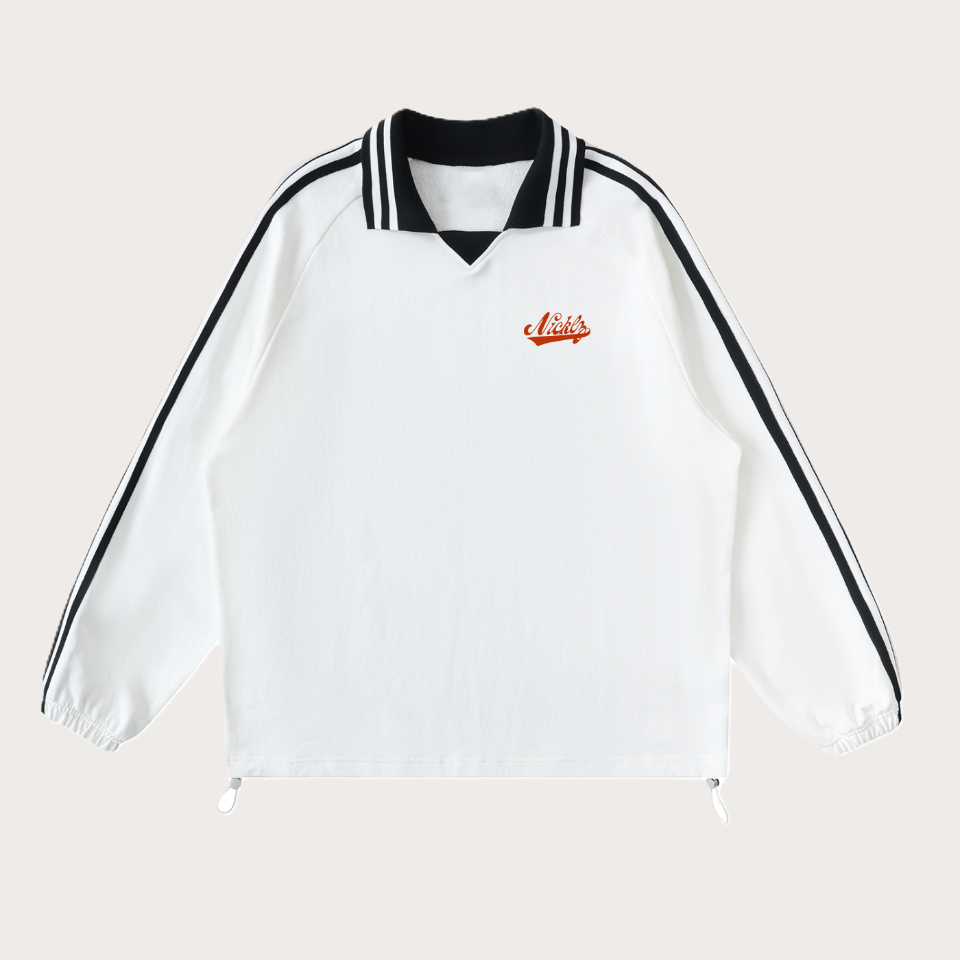 Nicklz Striped Lapel Collar Sweatshirt